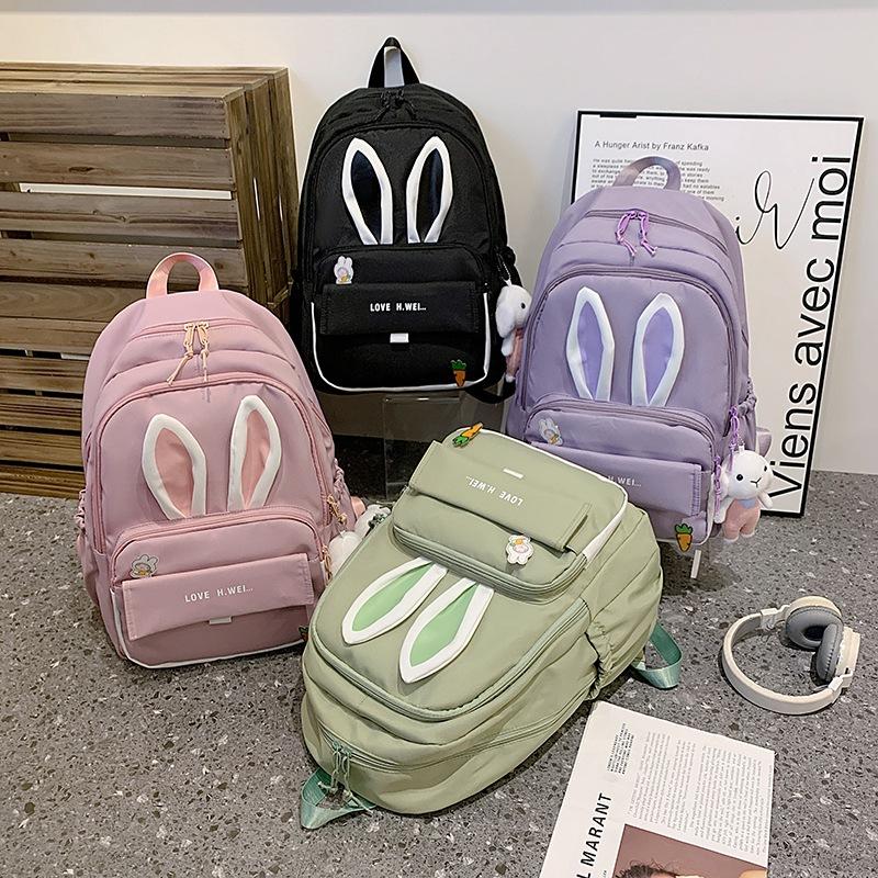 Schoolbag college students multi-functional make-up commute schoolbag new backpack trend large capacity simple cute backpack