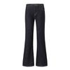 American dark blue primary color low waist micro pull jeans women's autumn and winter new hot girl loose and thin horn pants