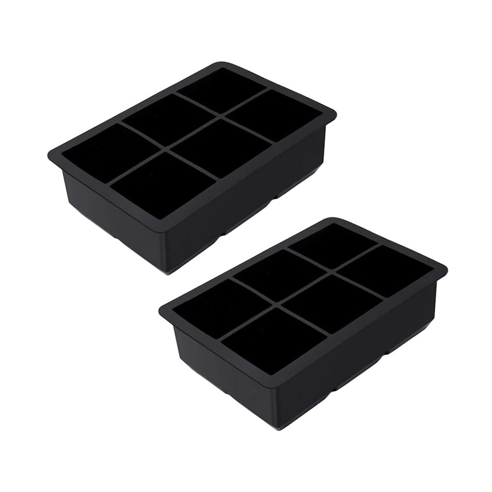 1 or 2 Pcs Ice Cube Trays Silicone Sphere Whiskey Ice Ball Maker with Lids Large Square Ice Cube Molds for Cocktails Bourbon