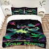 Cosmic Magical Cat Custom Print Bedding Set Personalized Washable Custom 3Pcs Duvet Cover Pillowcases Soft Microfiber Home Bedroom Gift