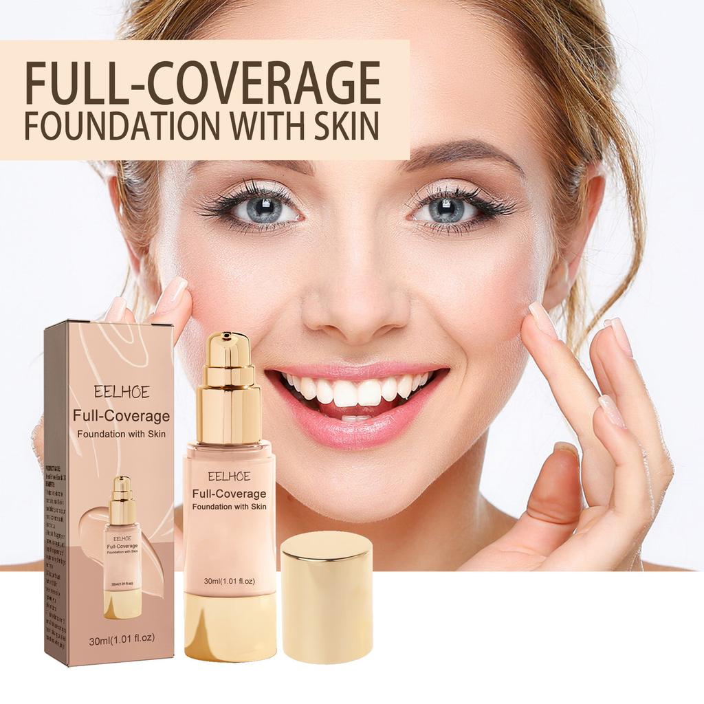 EELHOE Face Liquid Foundation Cream Full Coverage Concealer Lightweight Easy To Wear Makeup Foundation Cosmetics for Women