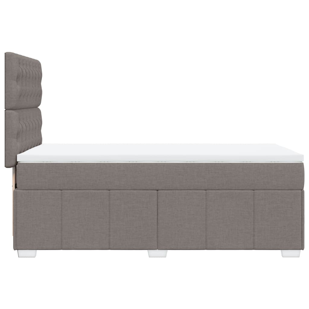 Łóżko Kontynentalne Z Materacem, Taupe, Tkanina, 100X200 Cm