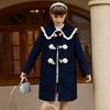 Sweet Woolen Coat for Girls Autumn and Winter, Loose and Thickened Cotton-padded Children's Fashionable Woolen Overcoat