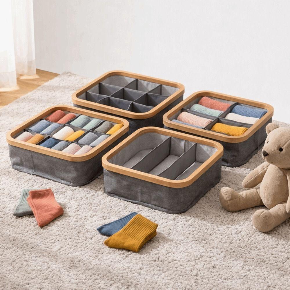 Thickened Pants Storage Box Folding Socks Classification Basket Storage Baskets  Cabinets