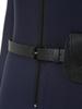 Women Policewoman Costume Long Sleeve Lapel Collar Zipper Bodysuit Uniform Belt Purse Dirty Cop Set