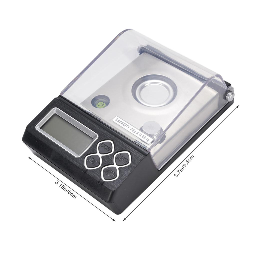 20g Digital Milligram Scale 0.001 High Accuracy Pocket Jewelry Scale Electronic Balance with 10g Calibration Weight