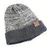 Neue zweifarbige Unisex-Wintermützen mit Fellfutter für Herren und Damen, modische warme Beanie-Mütze, lässige Winter-Strickmützen