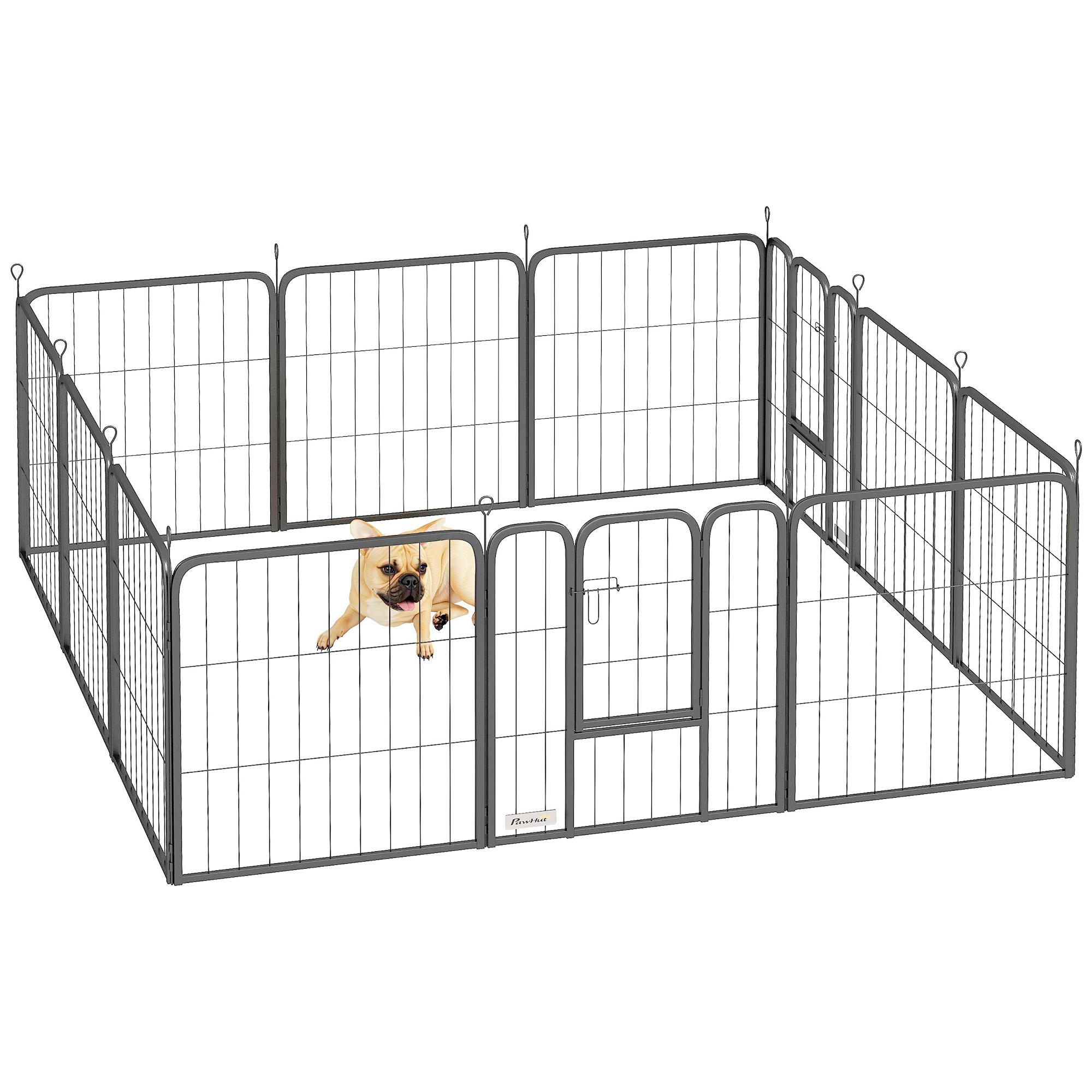 12-Panel Solid Dog Playpen with Doors