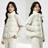 Winter new twist knitted sleeves splicing cotton clothes women's stand-up collar short small thickened warm jacket