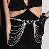 Women Alloy Waist Chain Multi Layer Chain Tassel Belly Chain Adjustable Harness Gothic Waist Chain Clothing Accessory