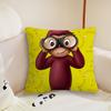 Cartoon CCurious George Cushion Cover Pillow Case Plush Fabric Soft Double Sided Print Sofa Cushion Cover Throw Pillow Covers
