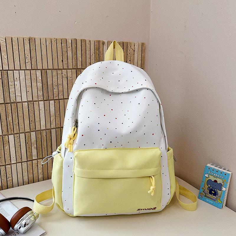 Schoolbag Cold Sweet Cool Milk Polka Dot Backpack Female Junior High School College Student Street Atmosphere Primary School Backpack
