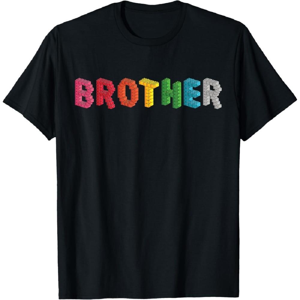 

Brother Master Builder Building Bricks Blocks Family Set Boy T-Shirt XXXXXL чорний