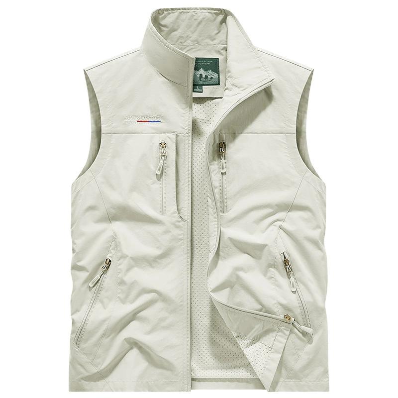 Summer Men Many Pocket Thin Tool Outdoor Casual Vest Men Camping Fishing Breathable Loose Sleeveless Vest Male Waistcoat