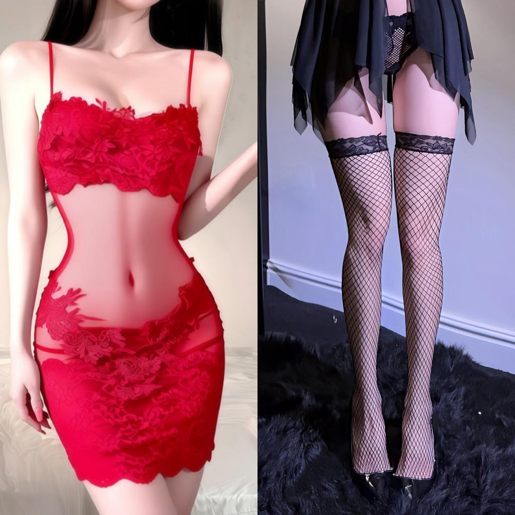 Sex underwear lace transparent sexy nightdress royal sister feeling mesh suspender pajamas women's pure desire wind embroidery summer