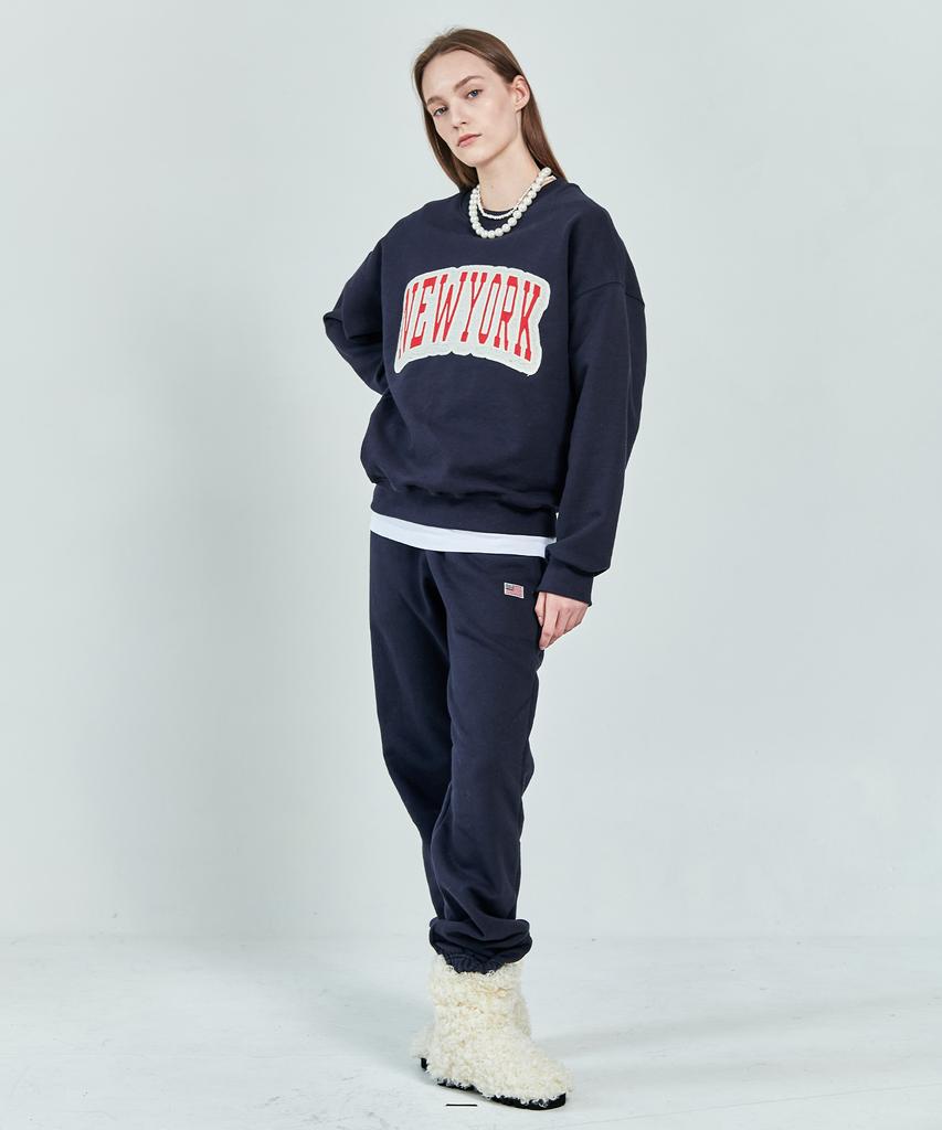 PAPERBOY [Set] Chain New York Sweatshirt Setup - Navy