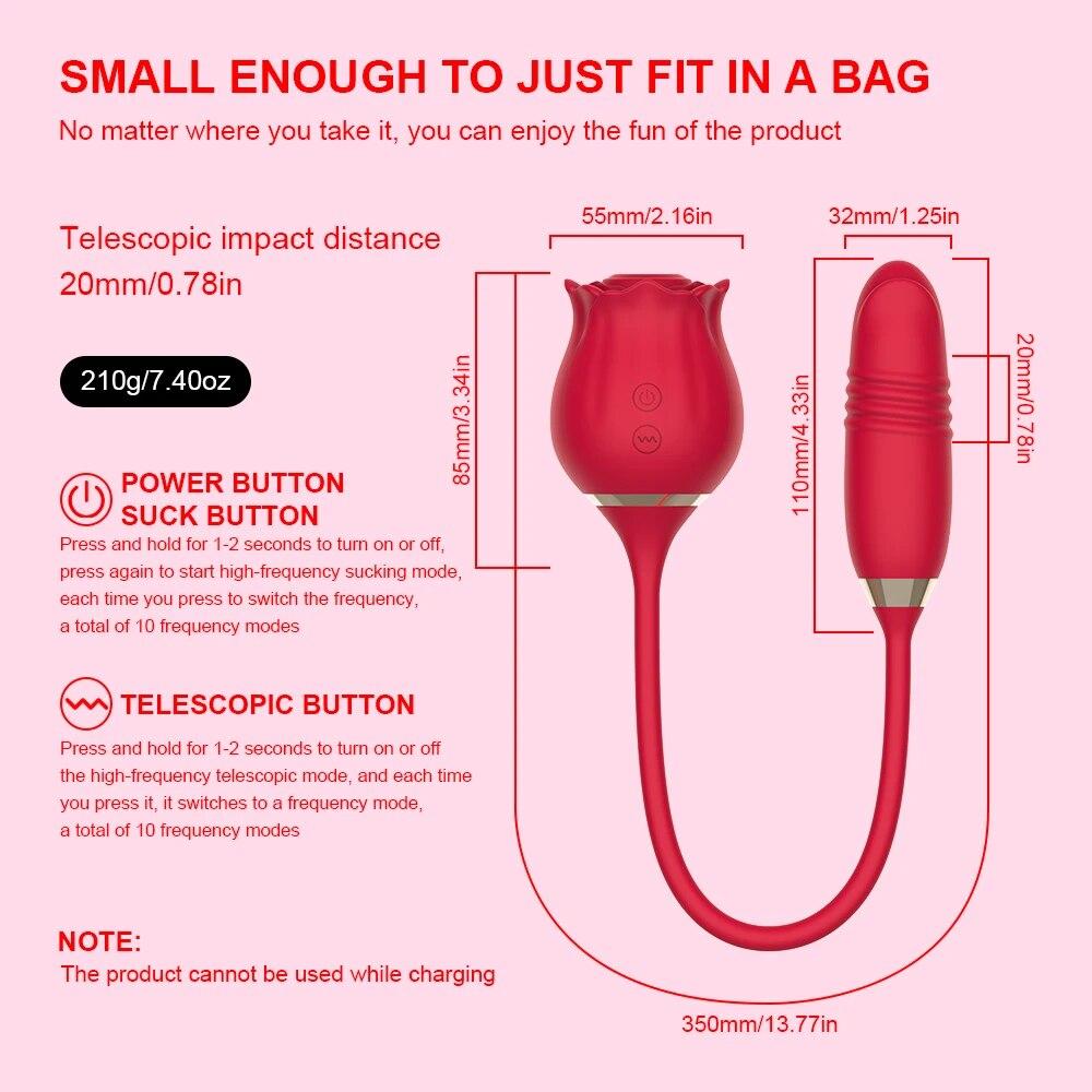 Rose Toy Sucking Vibrator for Women Thrusting Dildos Vibrator Clit Sucker Clitoris Stimulation Female Masturbator Massager