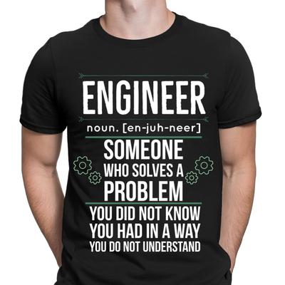 Definitie Ingenieur Grappige Humor Nieuwigheid Heren T-shirts Tee Top  NED