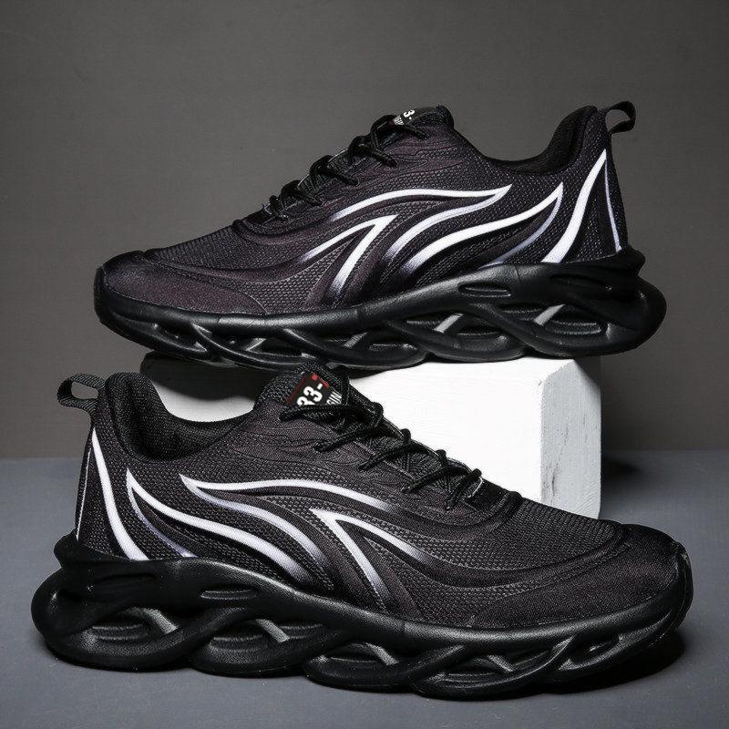 Men's Cross-Border Korean Style Running Shoes - Breathable, Casual Lace-up Sports Footwear