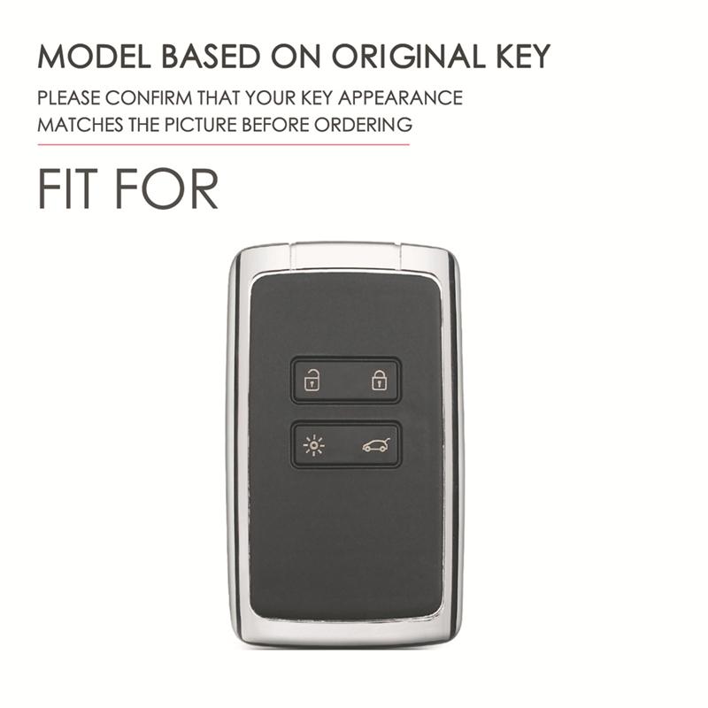 Leather Car Remote Key Cover Case Holder Shell Protector Styling Keyring Fob for Renault Captur Koleos Kadjar 2019 Accessories
