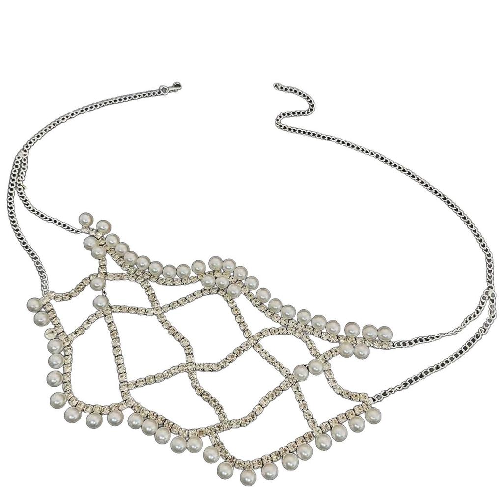 Pearl New Veil Masks Women Mesh Gifts Fashion Chains Face Mask Masquerade Dance Party Costume Sexy Face Accessories Jewelry