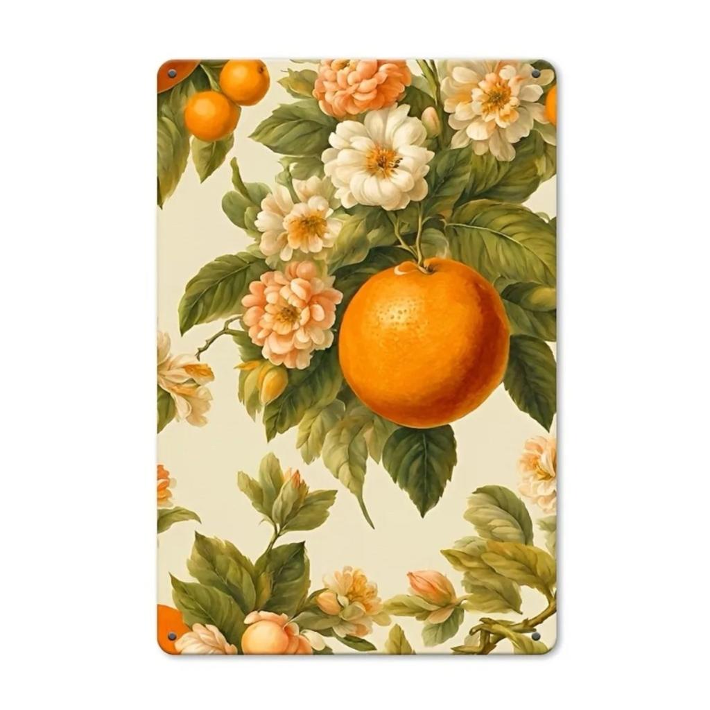 Petrichor Orange & White Floral Decor for Wall, Bedroom & Kitchen, Unique Floral Decor, Home & Garden Wall Art for Indoor & Outd