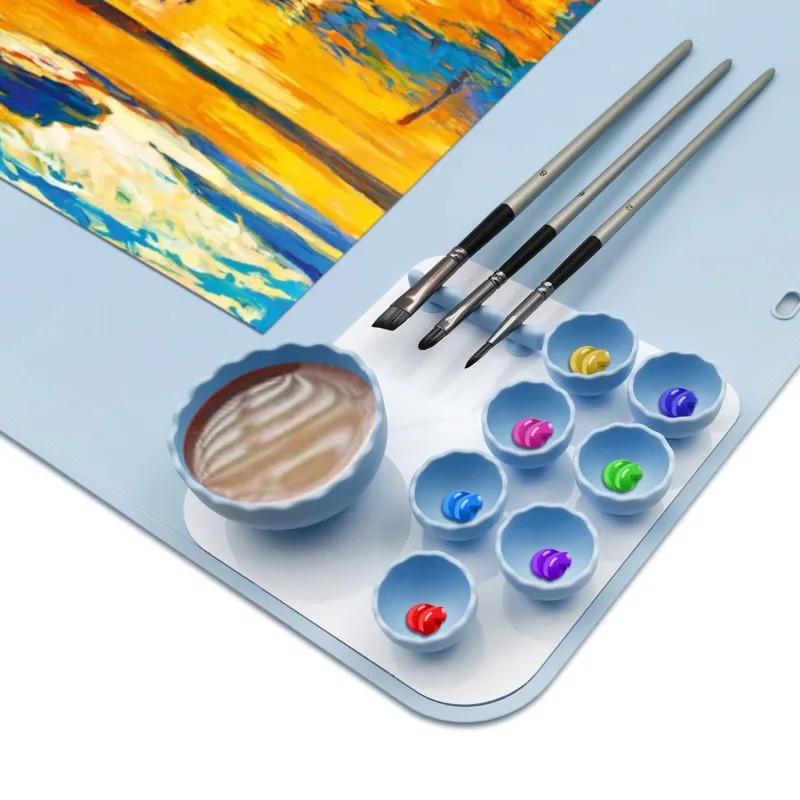 Tappetino Pittura in Silicone Artista per Bambini Regalo Argilla Creazioni Fai da Te Tappetini in Silicone Grandi per Hobby Pittura Tappetini con Ciotola.