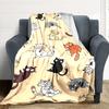 1pc Cats Pattern Blanket, Lightweight Flannel Throw Blanket For Sofa, Bed, Travel, Camping, Living Room, Office133