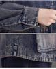 2024 Autumn Women's Dark Vintage Denim Jacket, Long Sleeve, Loose Fit, Short Casual Patchwork Design