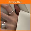 Stilvoller koreanischer S925 Silber Geometrisches Design Funkelnder Moderner Offener Fingerring