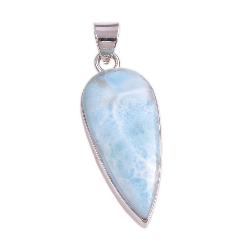 Natural Republic Larimar Gemstone 925 Solid Sterling Silver Gift Pendant 2" K7S52