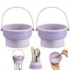 Silicone Makeup Brush Cleaner And Drying Stand - 2 In 1 Portable Brush Cleaning Pad For All Sizes Of Brushes - Easy To Store