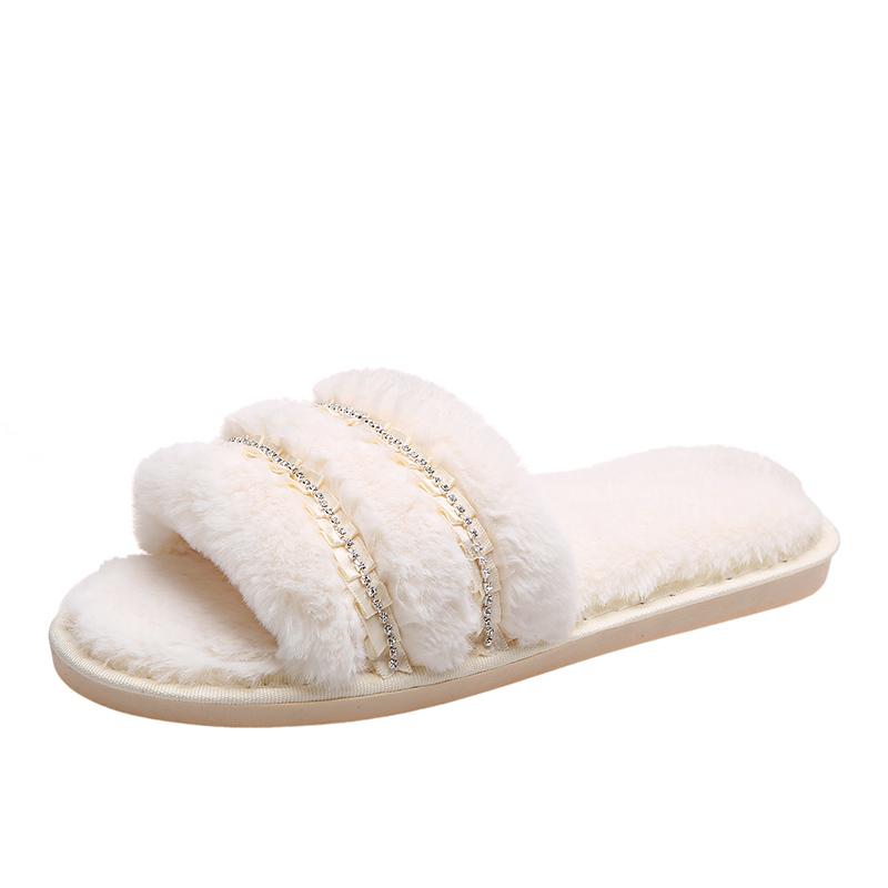 Fashion Winter New Women Slippers Anti Slip Casual Indoor Flat Shoes Women Warm Solid Color Fashion Slippers Trend Home Slides Women