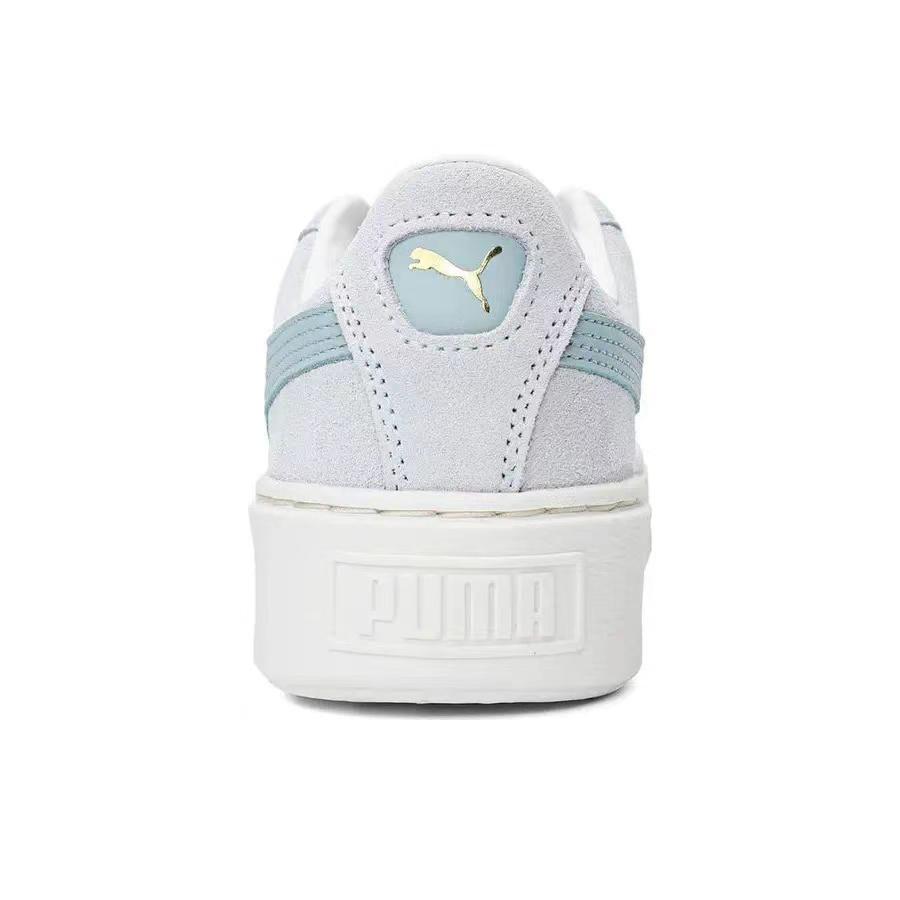 Puma Suede Platform Core Comfortable Versatile Low-Top Sneakers Women sneakers Gray Blue 363559-14