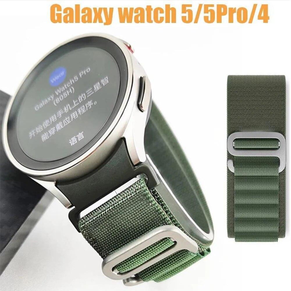 20mm Watch Band For Samsung Galaxy Watch 5 6 4 44mm 40mm Nylon Alpine Loop Bracelet 46mm Correa Watch4 Classic 5 Pro 45mm Strap