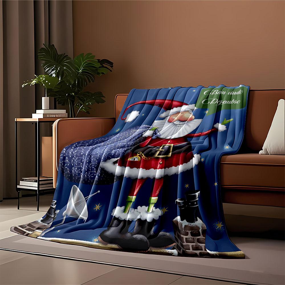 Santa Welcomes December for all seasons blanket lunch break throw gift