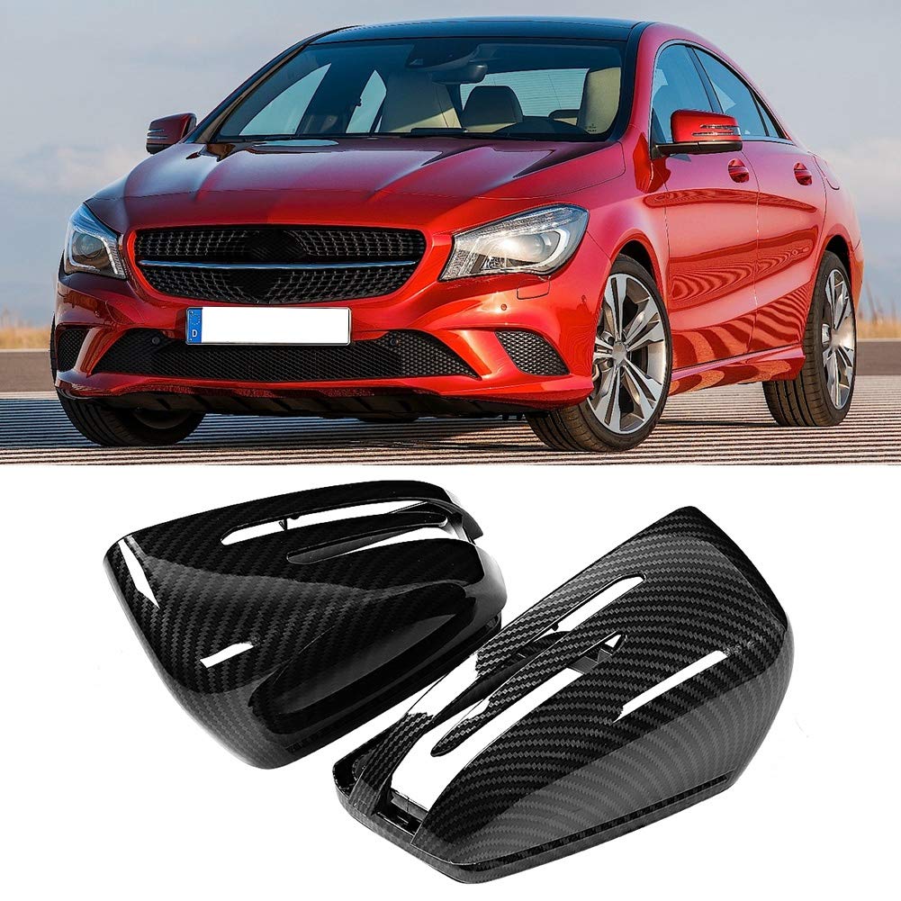 Gorgeri Rearview Mirror Carbon Fiber Texture Rearview Mirror Cover Caps for W176 Caps, 2-Piece Mercedes-Benz A-Class 2012-2017