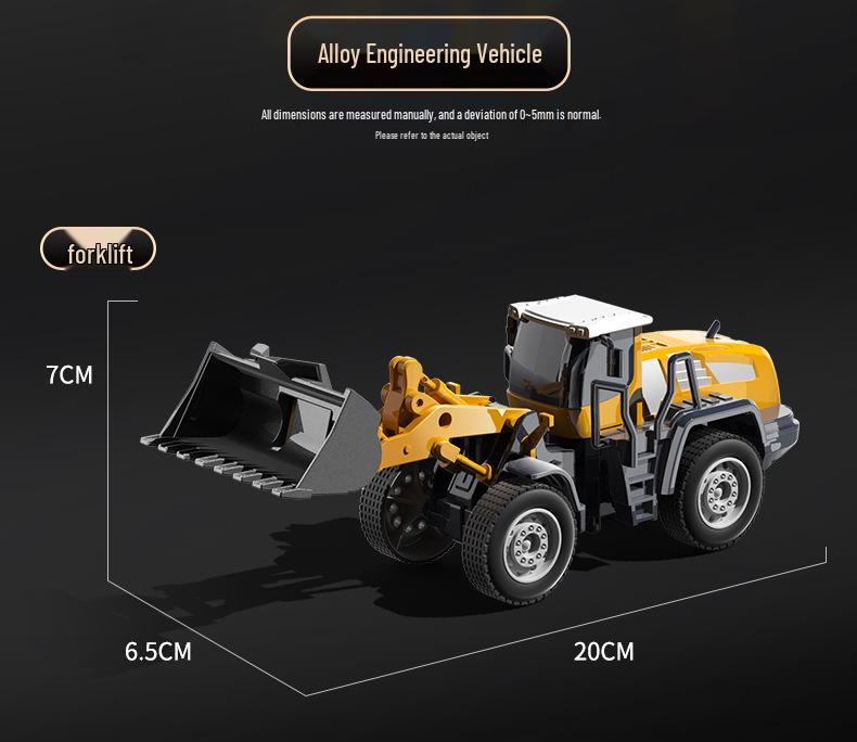 Beiges Alloy Excavator Set: Engineering Vehicle Model Toy with Bulldozer for Boys, Kids' Birthday Gift