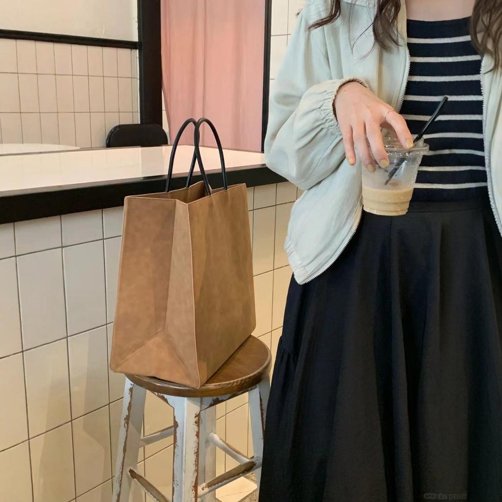 Bags Women's Korean Edition Capacity Portable Women's Bags Frosted Commuter Tote Bags Shopping Bags Casual Versatile Textured Bags Tide