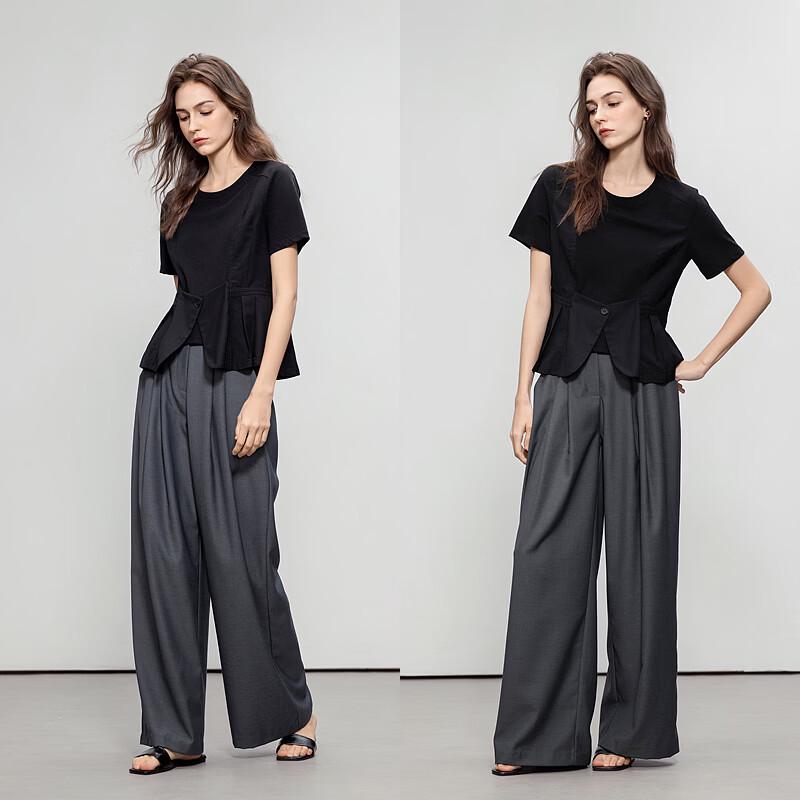 Women's Elegant Ruffle Patchwork Short Sleeve Top