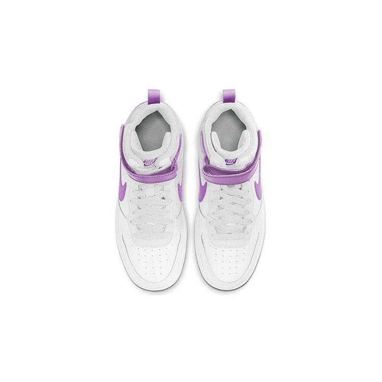 (GS) Nike Court Borough Mid 2 'White Purple' Kids' CD7782-103