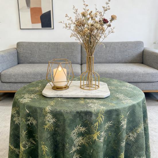 Obrus Sezonowy Letni Wodny Druk Kwiatowy Okrągły Odporny na Rozlania Odporny na Zmarszczki Pokrowiec na Stół Wystrój Domu