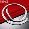 925 Sterling Silver Wedding Jewelry 10mm Snake Chain Necklace