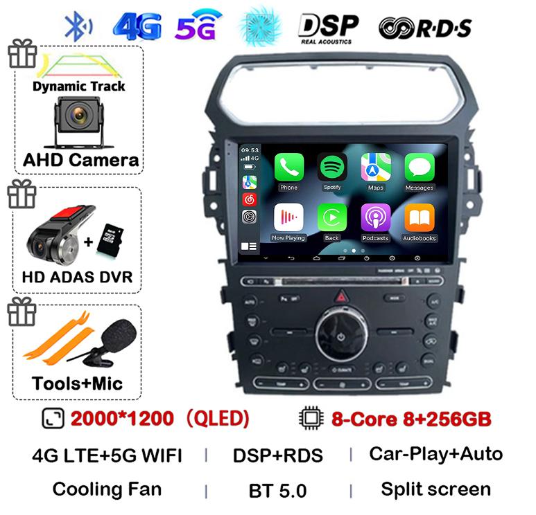 Android 14 Carplay Car Radio For Ford Explorer Smart 2011 2012 2013 2014 2015 2016 2017 2018 2019 Multimedia Player GPS Stereo