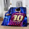 Coperta in Flanella Leo Messi Stella del Calcio per Adulti Bambini Decorazione Divano Letto Coperta da Viaggio Portatile Regalo Perfetto