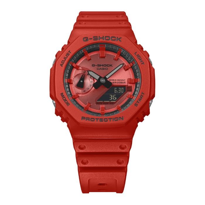 CASIO Watch Red Black Overseas Model G-SHOCK Analog-Digital GA-2100RRB-4A Men's