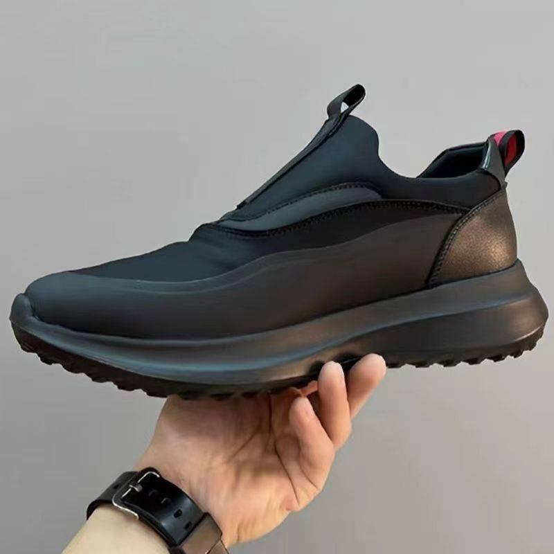 Shoes Men's Simple Black Soft-soled Casual Shoes Light One-pedal Trendy Shoes Low-top Round-head Sneakers