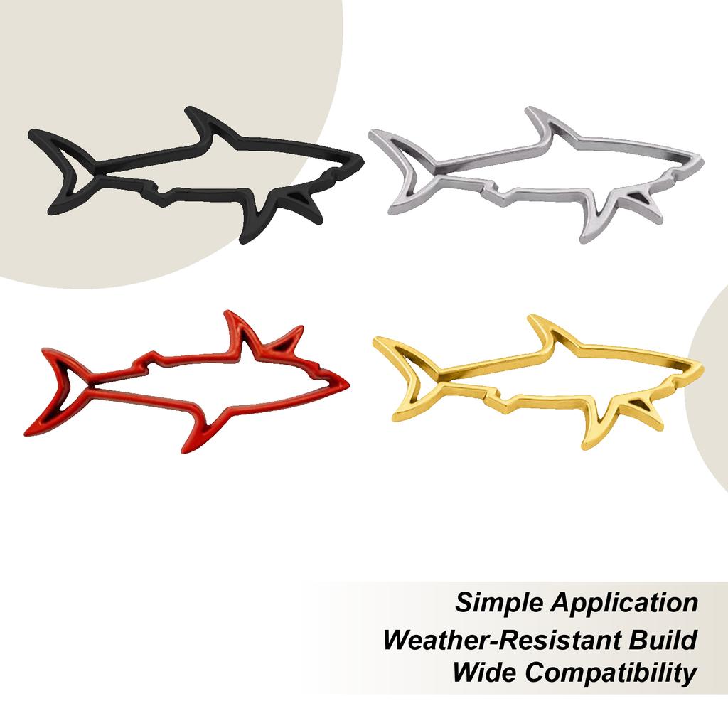 Car Badges Emblems Funny Shark Car Stickers Hollow Weatherproof Sun-Resistant Modification Side Label For Truck Motorcycle