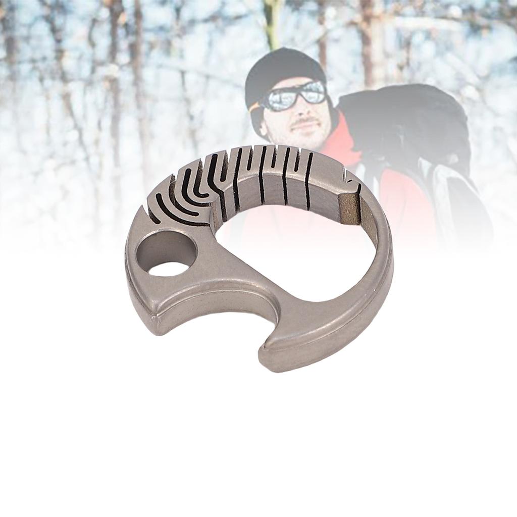2pcs Portable Ti Alloy Keychain Bottle Opener Outdoor Keyring Buckle Key Holder for Camping Hiking
