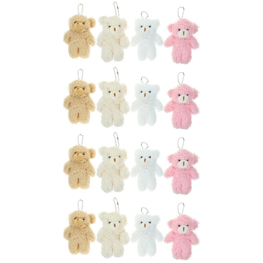 CALLARON 16-Piece Stuffed Bear Keychains, Stuffed Bear Pendants, Stuffed Key Ring Charms, Cute Keychains, Keychains, Straps